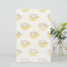 Papelaria Arte em Latite em Prato Amarelo de Café