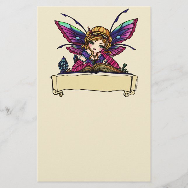 Papelaria Arte feericamente da fantasia da biblioteca do (Frente)