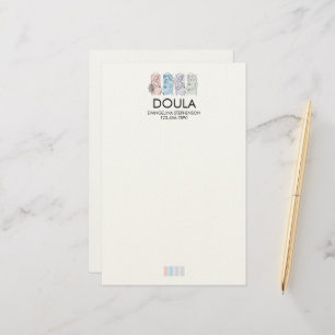 Papelaria Arte Personalizada em Linhas Pastel DOULA