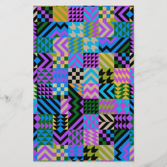 Papelaria Arte Popular Tribal - Azul (Frente)