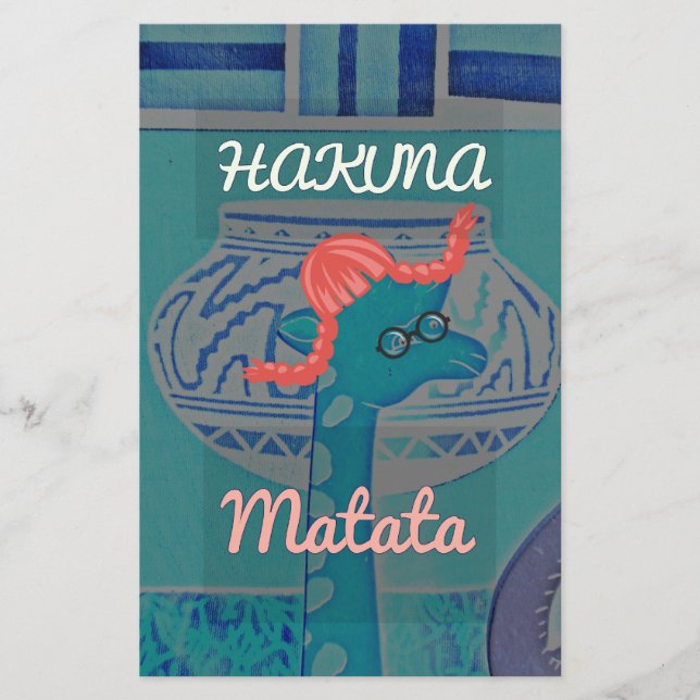 Papelaria Arte sobre Girafa Reproduzida: Uma Delícia African (Frente)