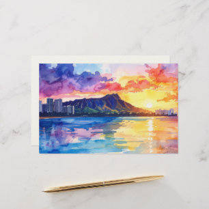 Papelaria Arte tropical aloha cabeça de diamante waikiki em 