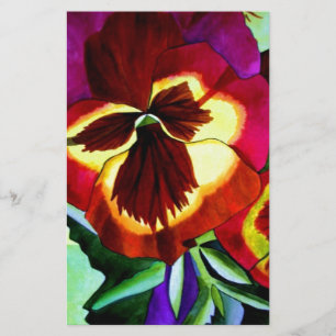 Papelaria Arte vermelha do original da flor da aguarela dos