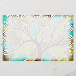 Papelaria Árvore da aguarela e da caneta & da tinta