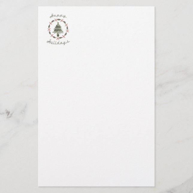 Papelaria Árvore de Feriados Felizes (Frente)