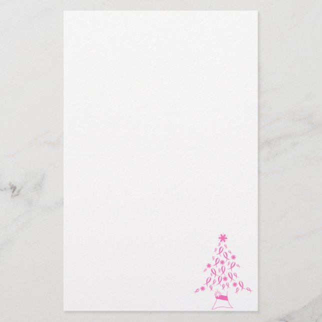 Papelaria Árvore de Natal com Cancer de Fita (Frente)