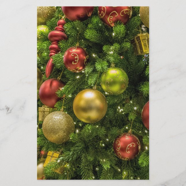 Papelaria Árvore de Natal decorada (Frente)