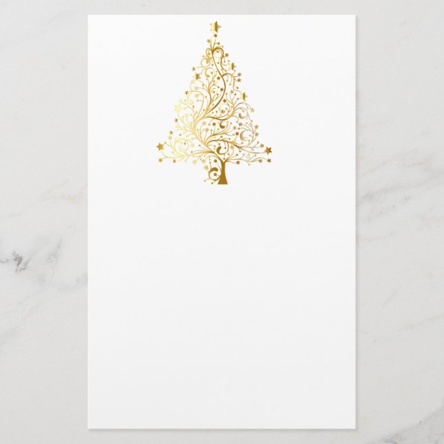 Papelaria Árvore de Natal Dourado do Shimmer (Frente)