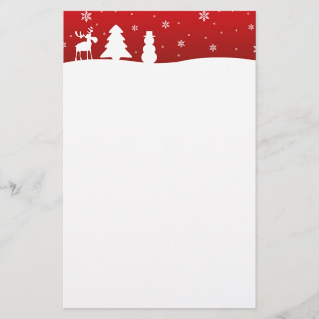 Papelaria Árvore de Natal Rena Boneco de Neve (Frente)