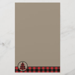 Papelaria Árvore de Natal vermelha da beira da xadrez do