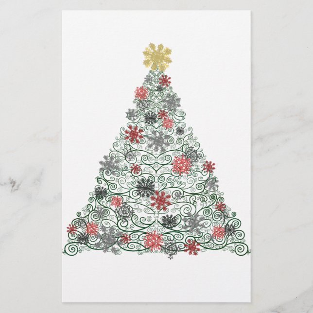 Papelaria Árvore de Swirly decorada (Frente)