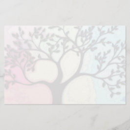 Papelaria Árvore em Vellum sobre aquarela - digitalizada