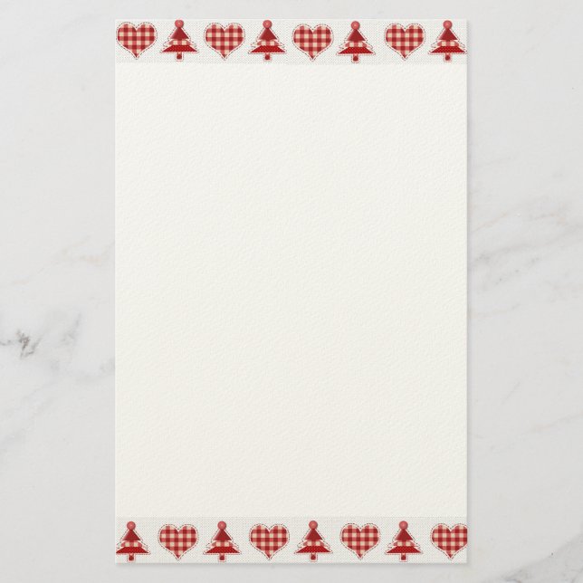 Papelaria Árvores e corações de Natal do artesanato (Frente)