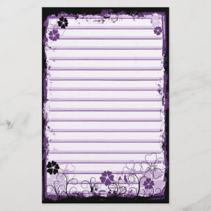 Papelaria As flores do redemoinho do Grunge alinharam o roxo