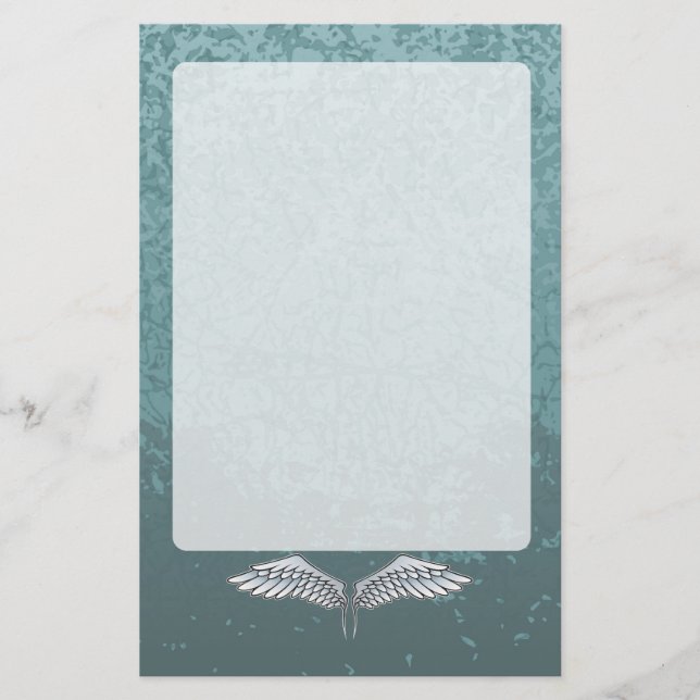 Papelaria Asas de cinza azul (Frente)