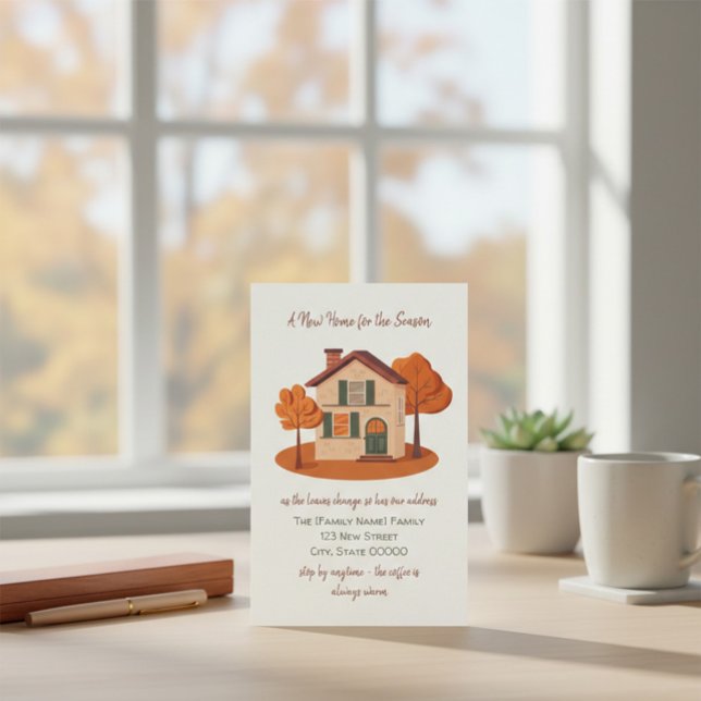 Papelaria Autumn Moving Announcement Card (Criador carregado)