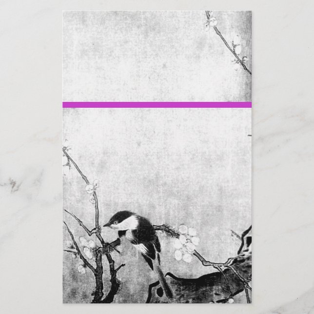 Papelaria AVE-primavera E Roxo-FLOR-preto-branco-roxo (Frente)