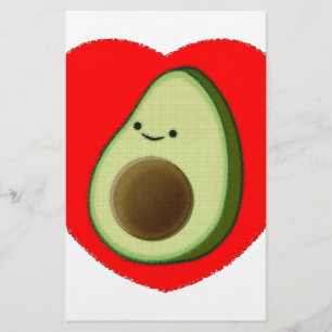 Papelaria Avocado Bonito No Coração Vermelho