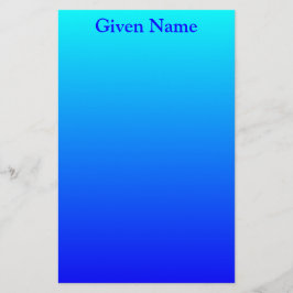Papelaria Azul Aqua Brilhante Ombre Personalizado