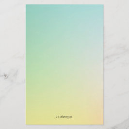 Papelaria Azul de Ombre/Amarelo Personalizado