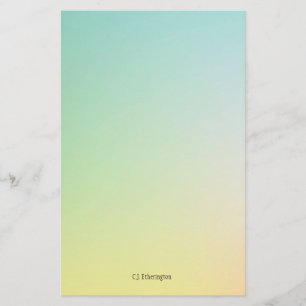 Papelaria Azul de Ombre/Amarelo Personalizado