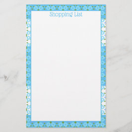 Papelaria Azul e Branco Flores