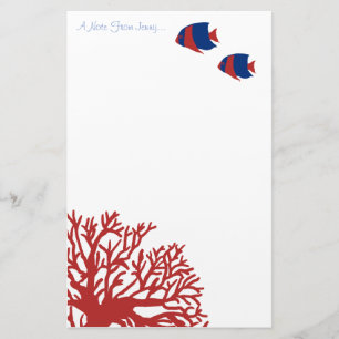 Papelaria Azul e Red Tropical Angelfish