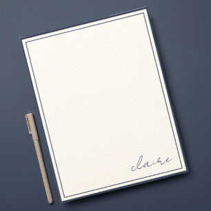 Papelaria Azul Escura Notas Vintage