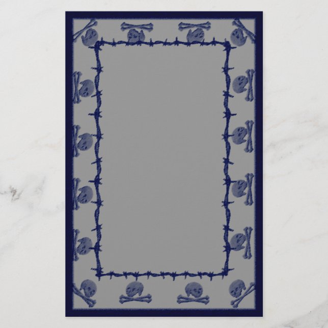 Papelaria azul holandês dos crossbones (Frente)