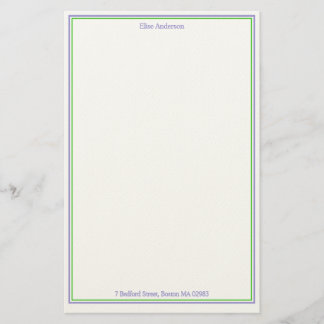 Papelaria Azul Minimal Monograma Elegante Clássico