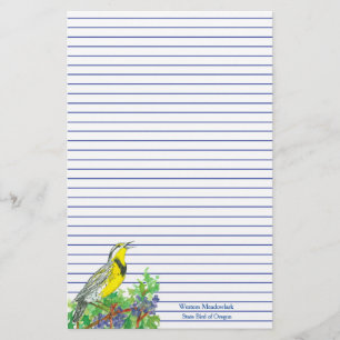 Papelaria Azul ocidental do pássaro de estado de Meadowlark