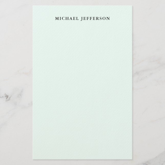 Papelaria Azul Simples Minimalista Moderno Elegante (Frente)