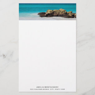 Papelaria Azure Ocean Sandy Beach Photo