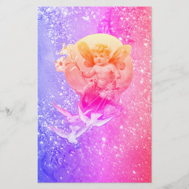 Papelaria BABY FAIRY, DOVES, PINCO AZUL, ESPUMA, Fantasia (Frente)