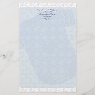 Papelaria Baby Heart Rattle Argyle Onsie Baby Blue