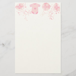 Papelaria Baby Heart Rattle Argyle Onsie Pink