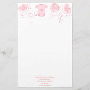 Papelaria Baby Heart Rattle Argyle Onsie Pink