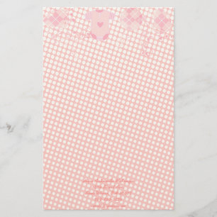 Papelaria Baby Heart Rattle Argyle Onsie Pink Pequenos Ponto