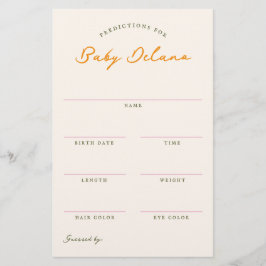 Papelaria Baby Predictions Shower Guessing Game