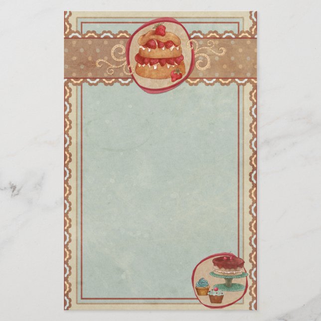 Papelaria Bagaço De Morango E Papel De Cupcake (Frente)