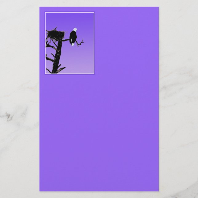 Papelaria Bald Eagle em Sunset - Arte original sobre a vida  (Frente)