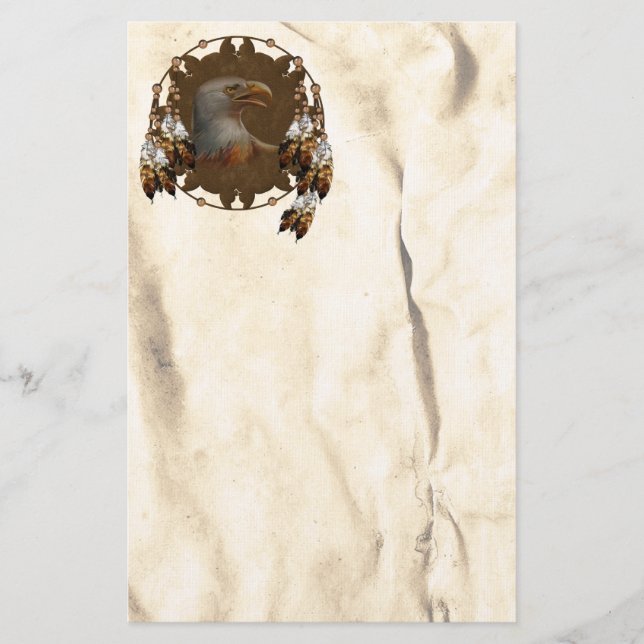 Papelaria Bald Eagle Mandala - Native American Stationery (Frente)