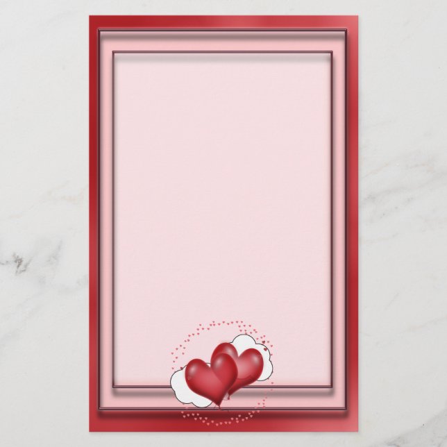 Papelaria Balões do Coração com Pequenos Corações (Frente)