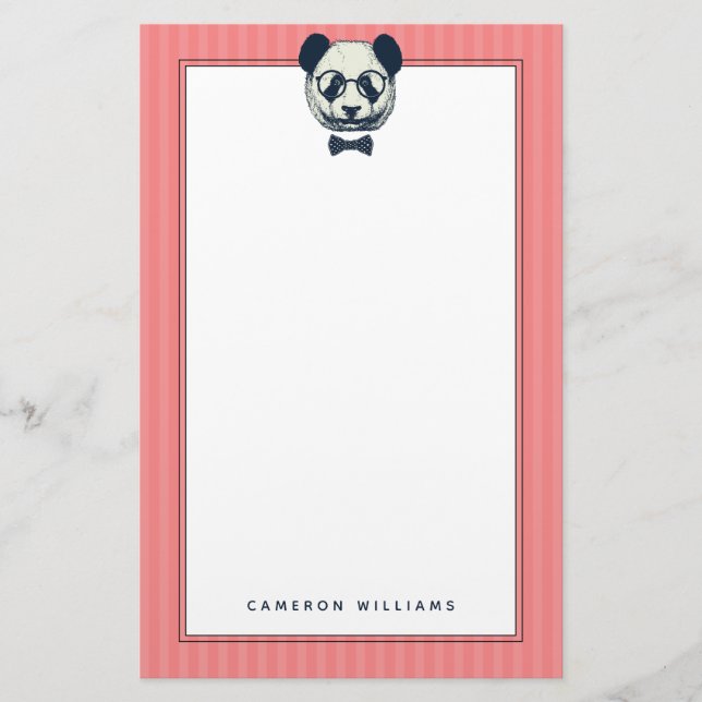 Papelaria Bandas de Panda| Adicione Seu Nome (Frente)