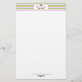 Papelaria Bandas Horizontais do Pastel Floral Elegante Perso