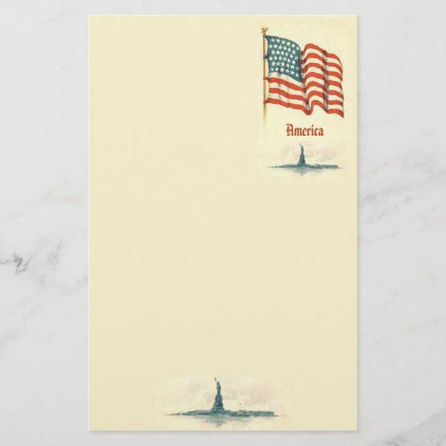 Papelaria Bandeira Americana Vintage (Frente)