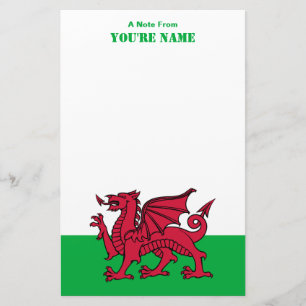 Papelaria Bandeira Celta do Dragão Vermelho do País de Gales