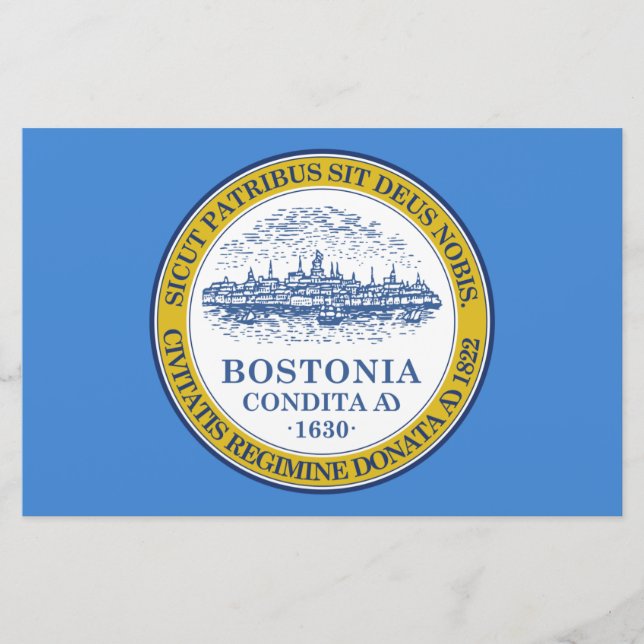 Papelaria Bandeira da Cidade de Boston (Massachusetts) (Frente)