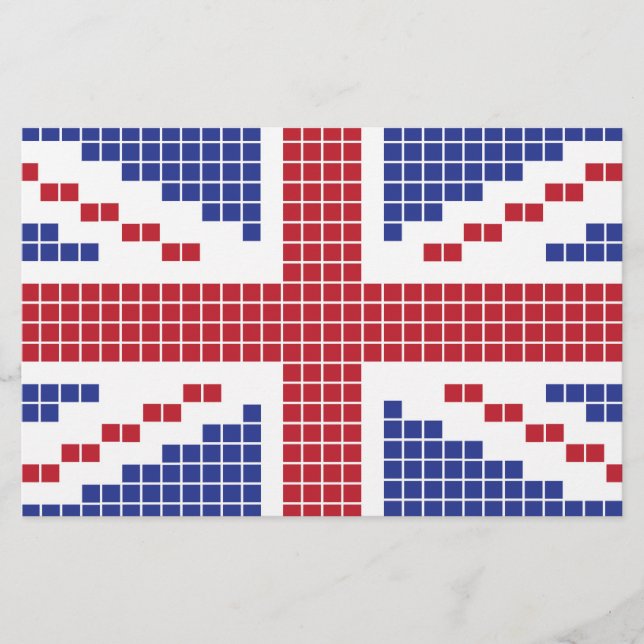Papelaria bandeira de 8 bits de Union Jack Ingleses dos (Frente)