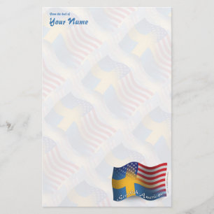 Papelaria Bandeira de ondulação Sueco-Americana